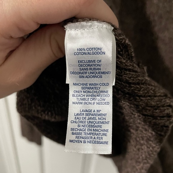 NEW Chaps Button Up Sweater with Elbow Patches - size L - Picture 6 of 6